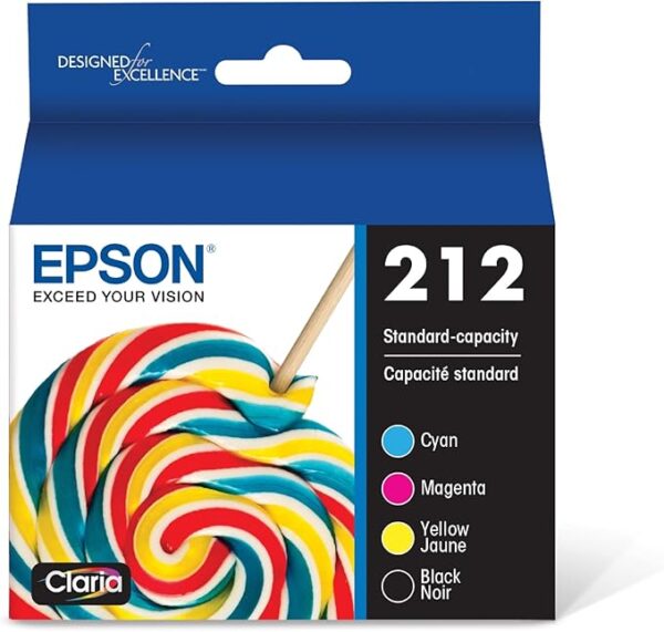 EPSON 212 Claria Ink Standard Capacity Black & Color Cartridge Combo Pack (T212120-BCS) Works with WorkForce WF-2830, WF-2850, Expression XP-4100, XP-4105